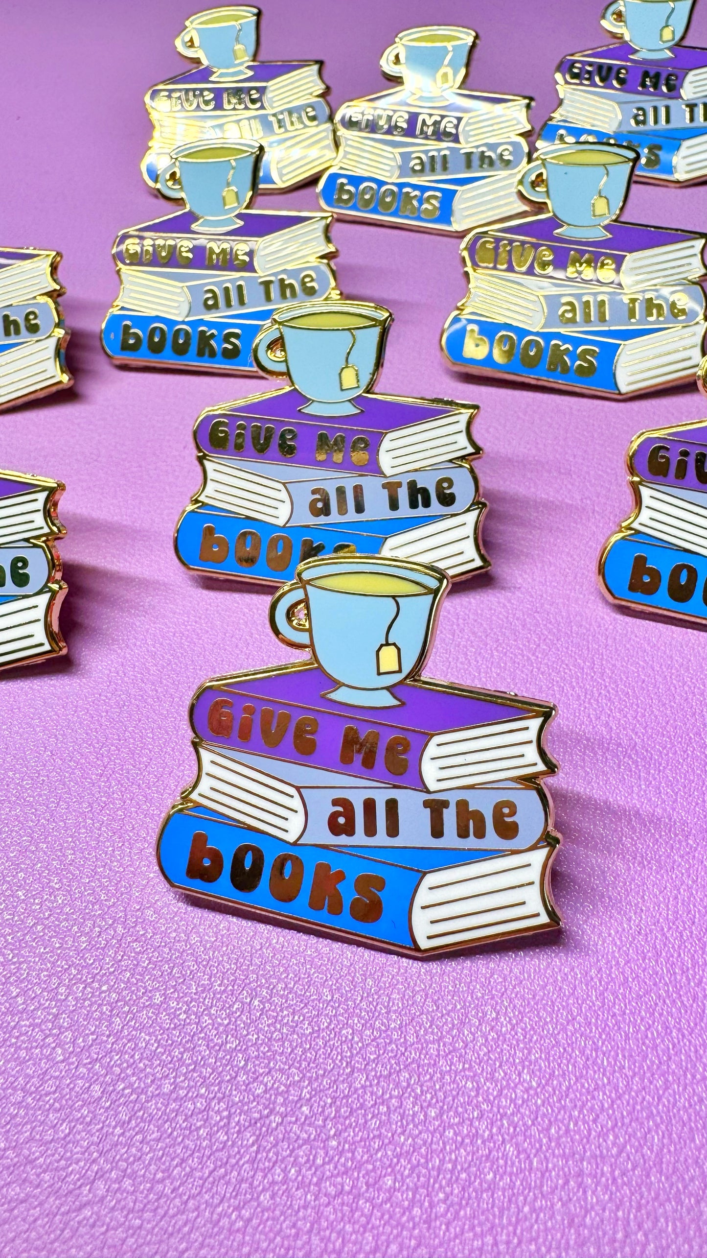 Give Me All The Books Enamel Pin