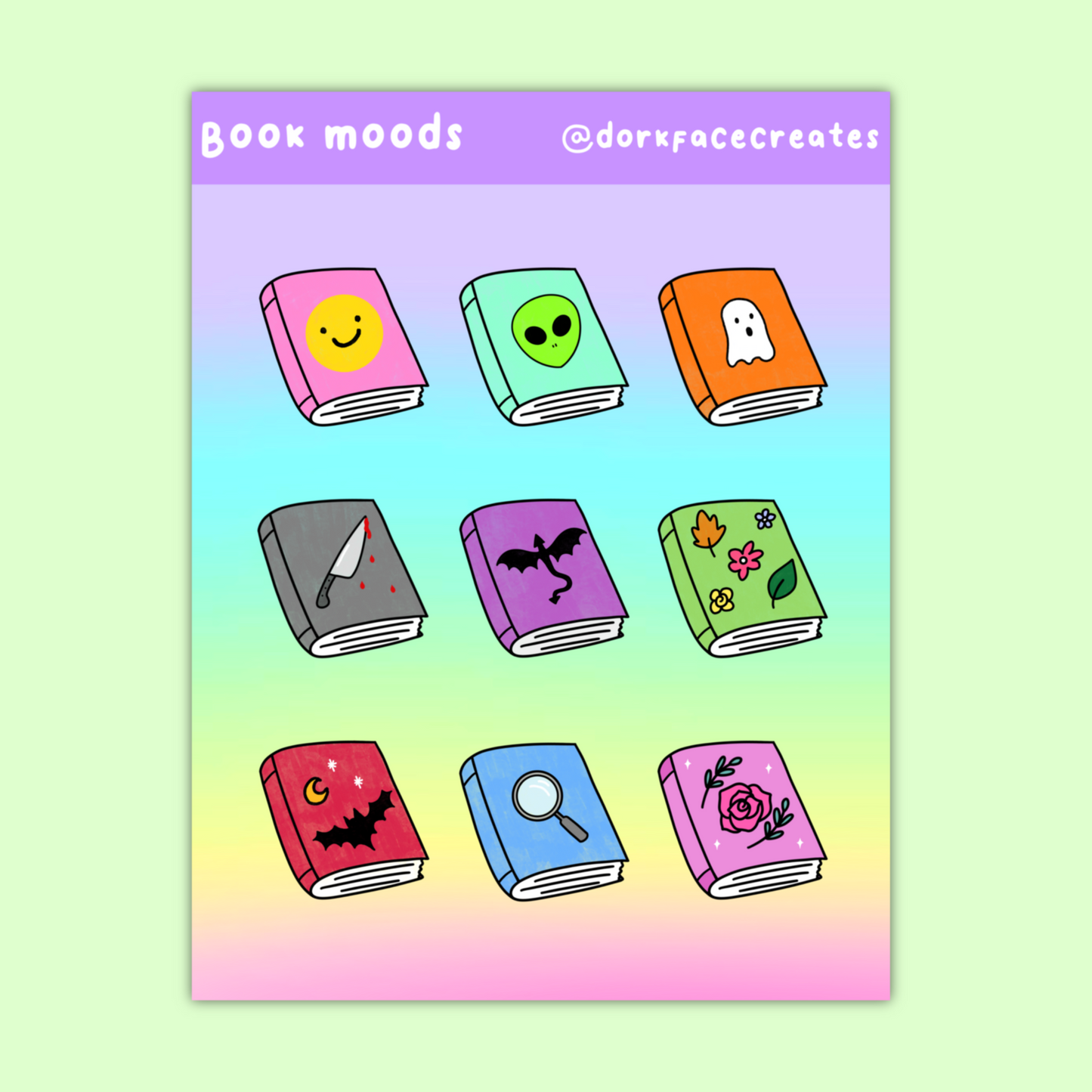 Book Moods Sticker sheet