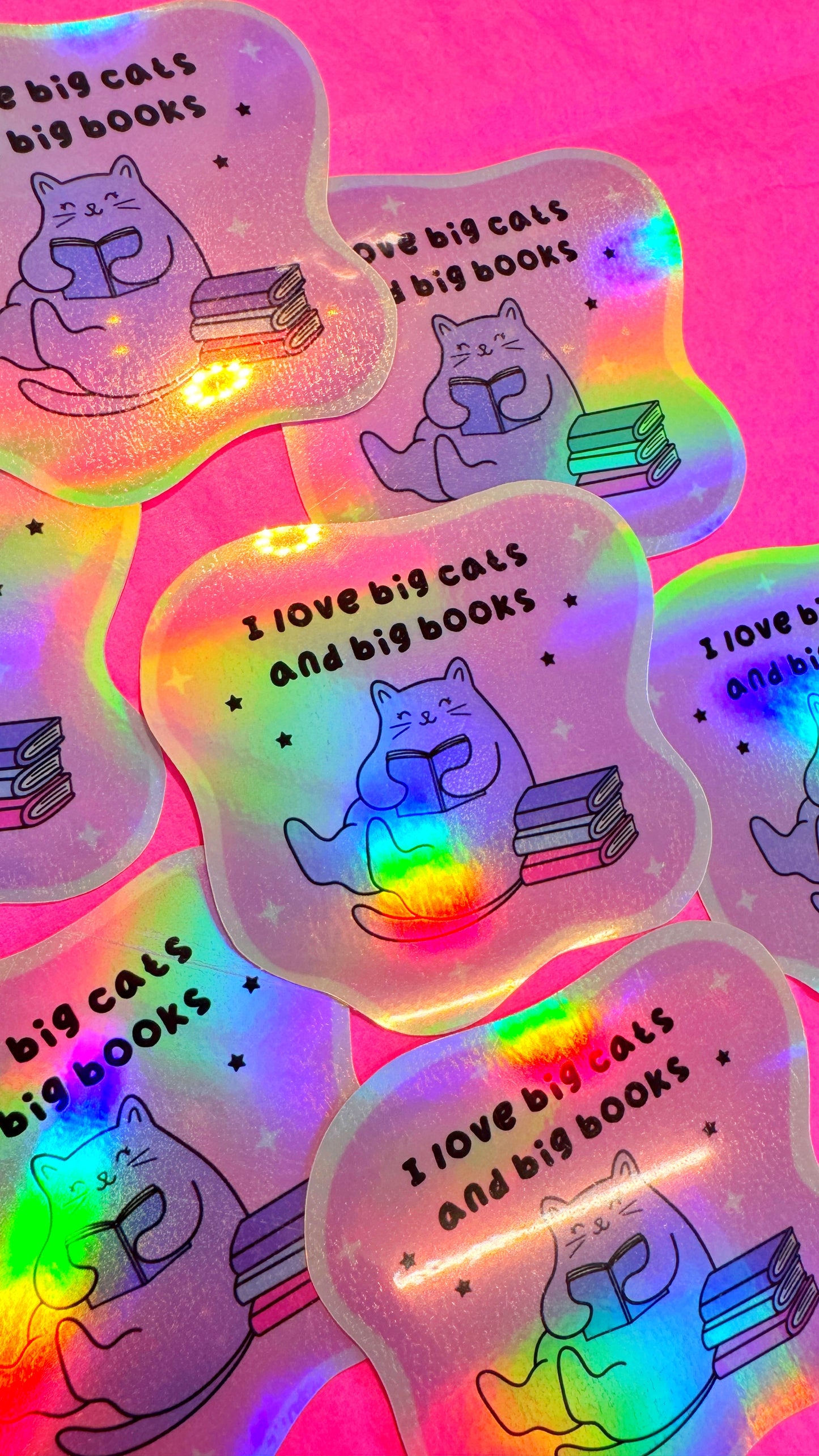 Big Cats & Books Holo Sticker