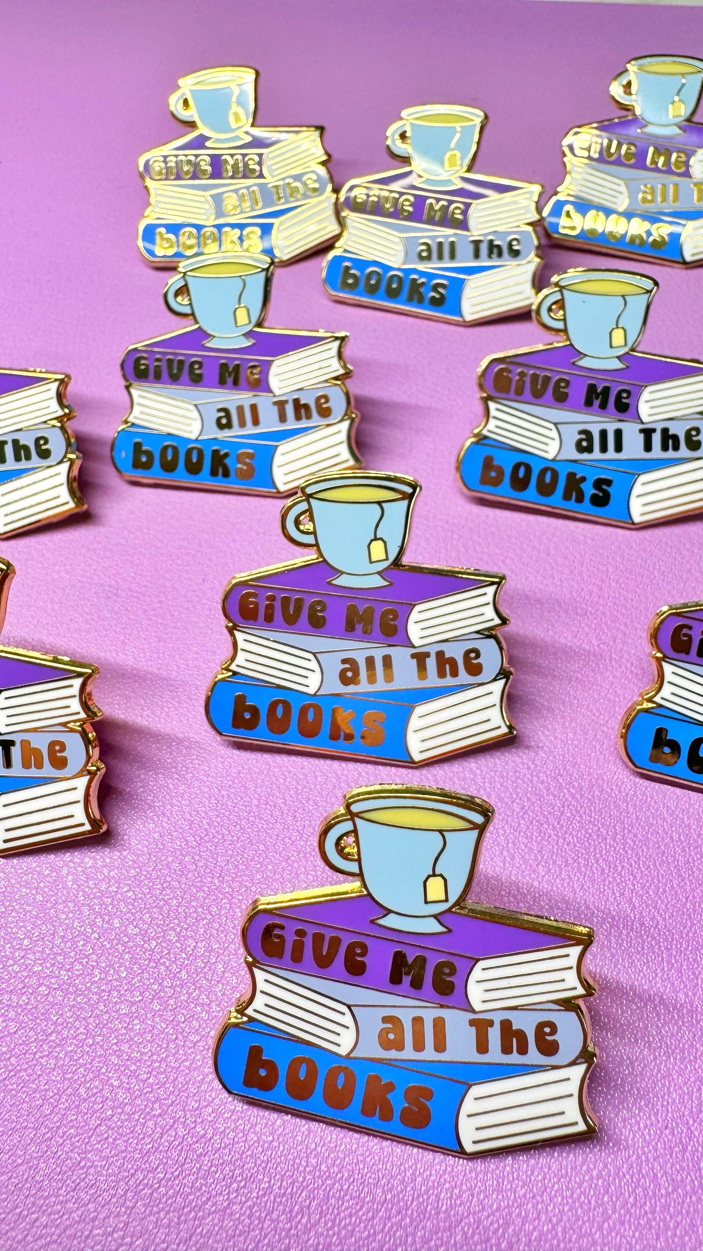 Give Me All The Books Enamel Pin