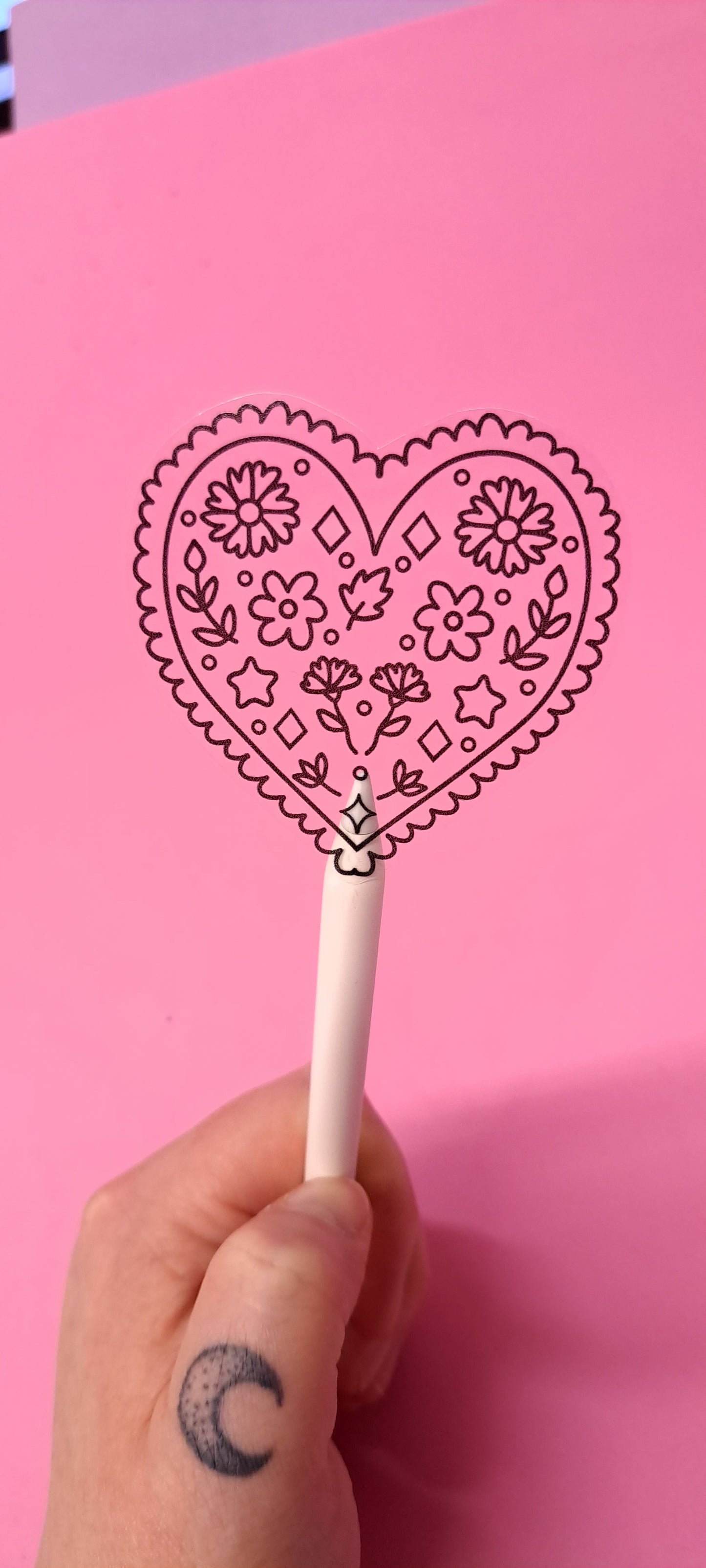 Transparent Heart Vinyl Sticker