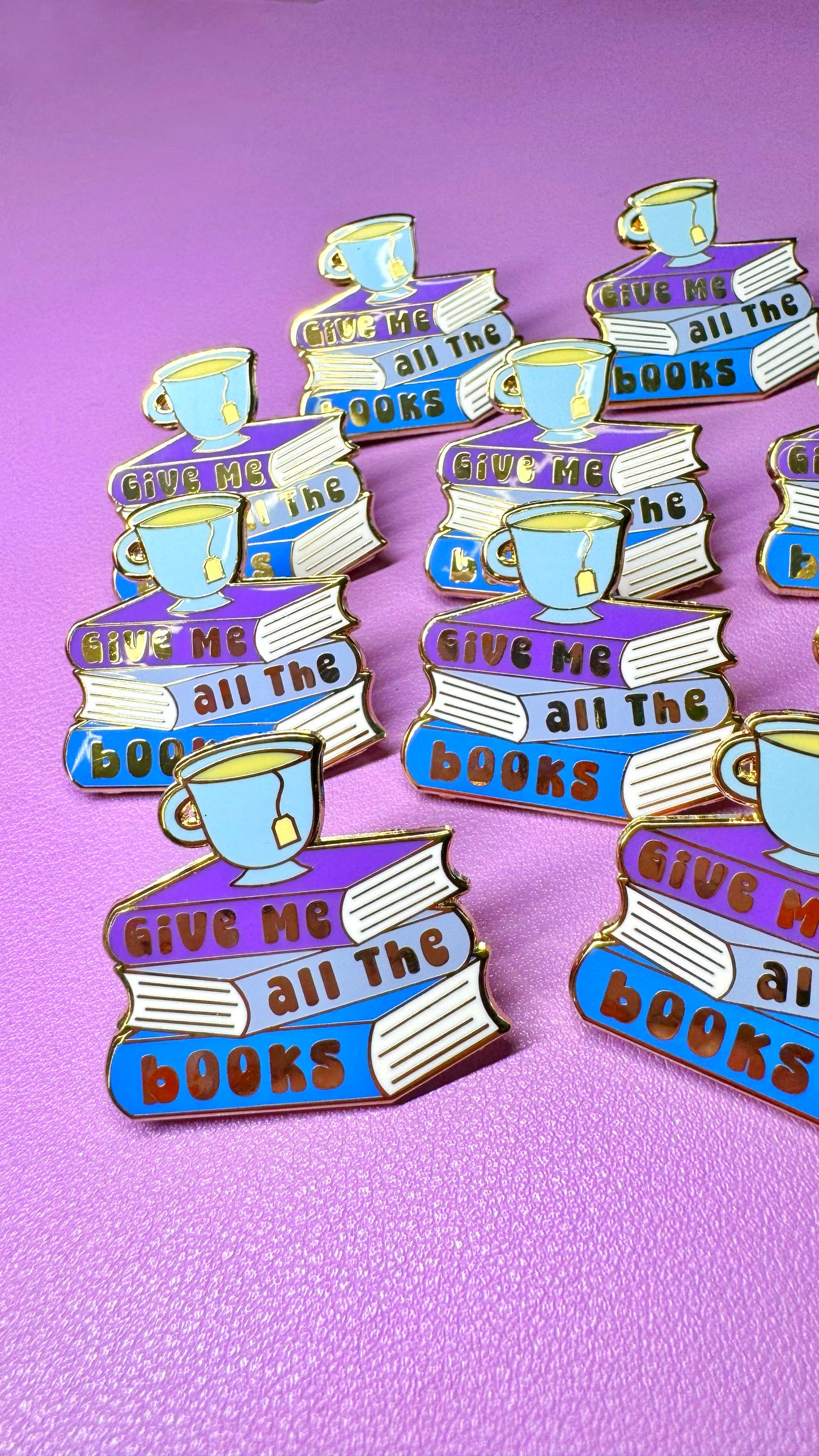 Give Me All The Books Enamel Pin