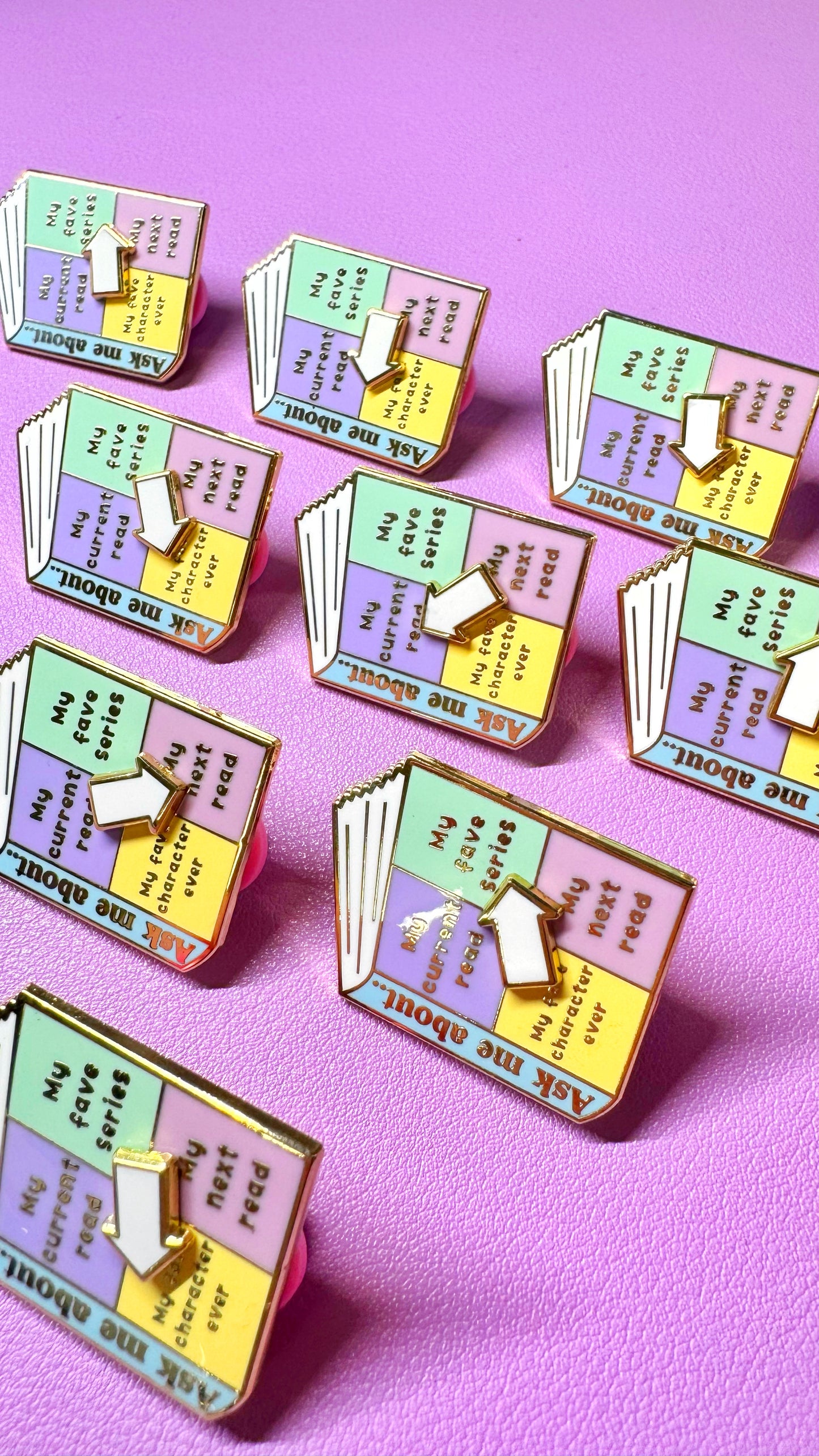 Spinning Book Enamel Pin