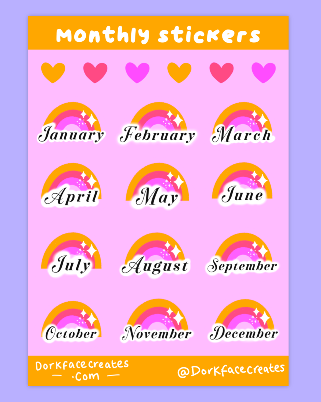 Monthly Journal Stickers
