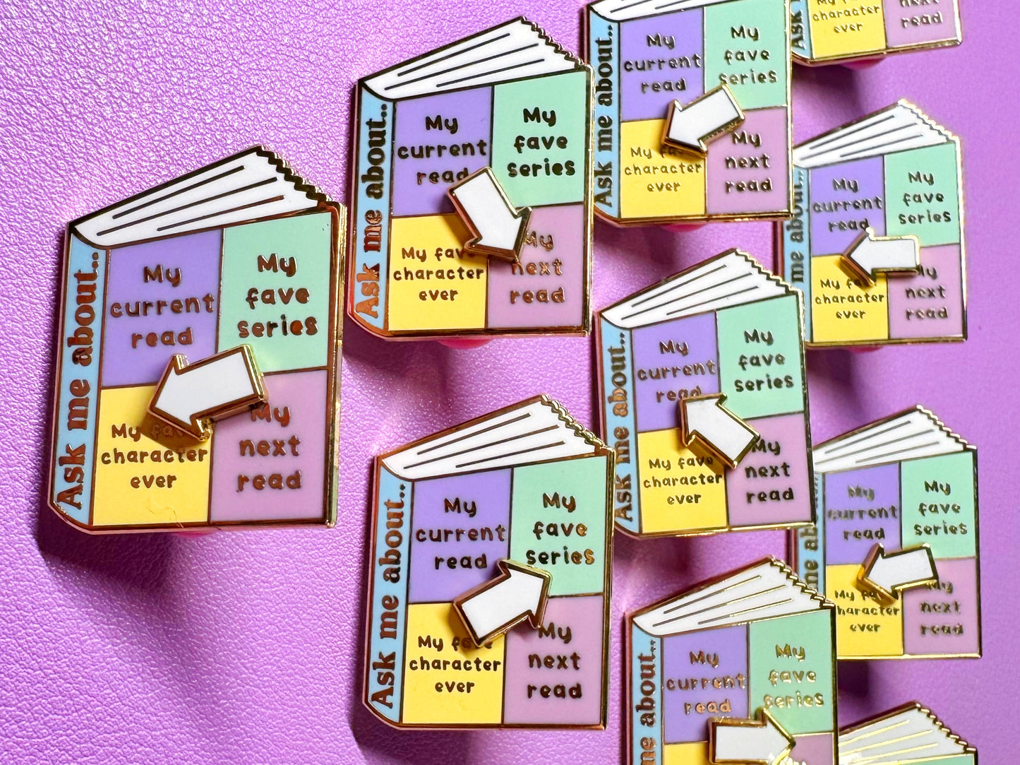 Spinning Book Enamel Pin