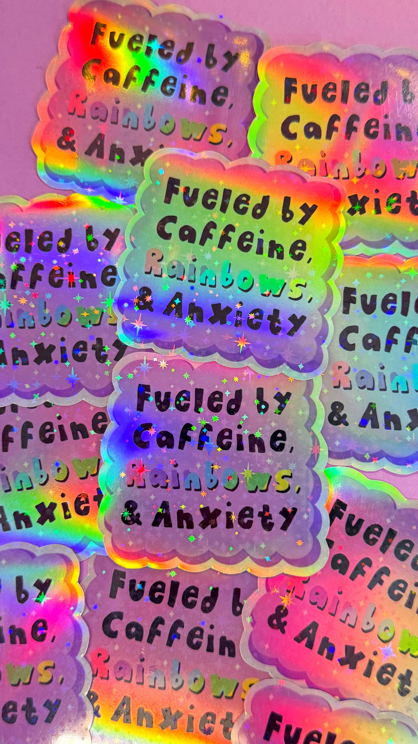 Caffeine Rainbows Anxiety Sticker
