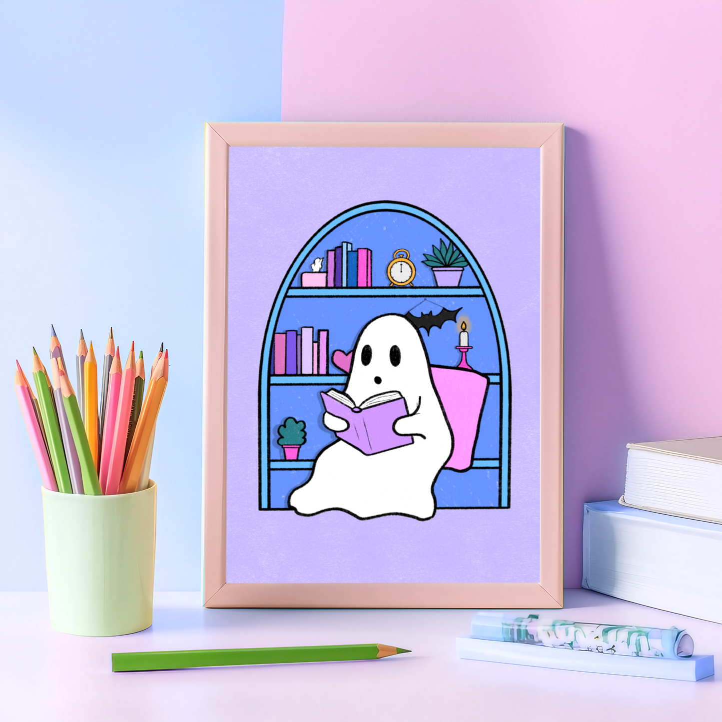 Ghostie Reading Print