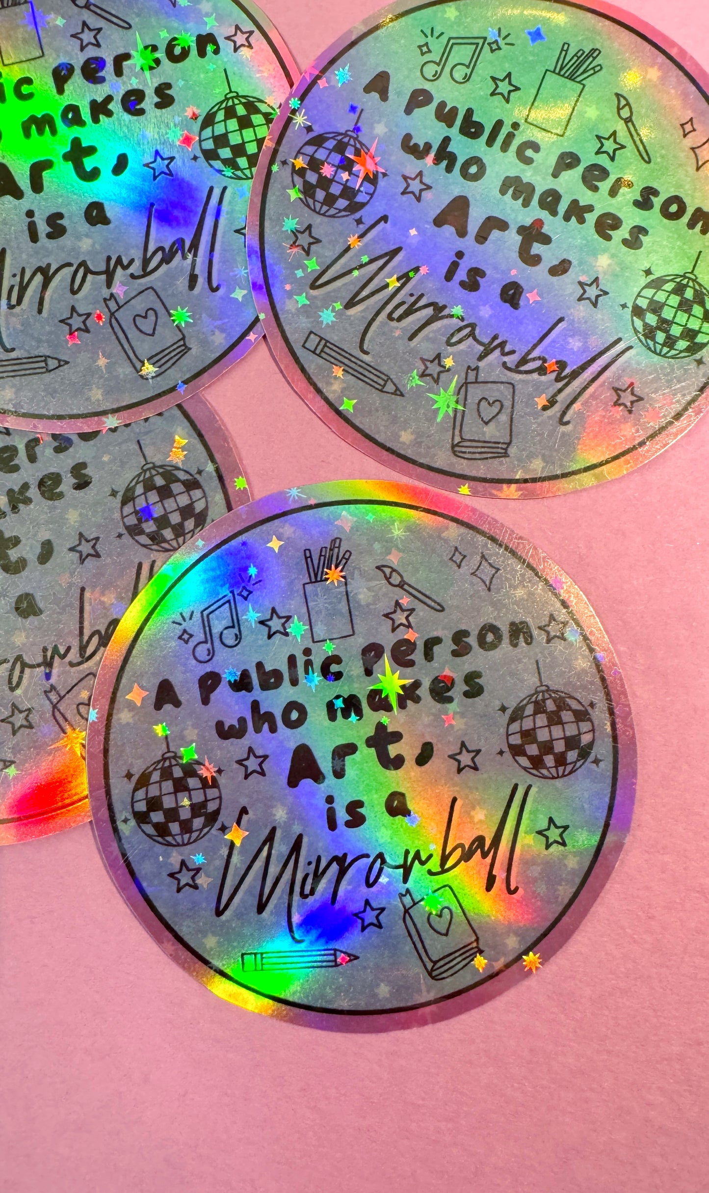 Mirrorball Art Glitter Sticker