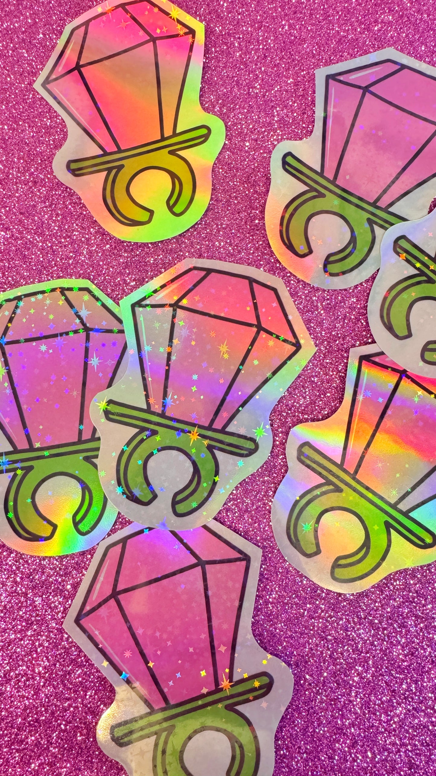 Giant Glitter Ring Pop Sticker