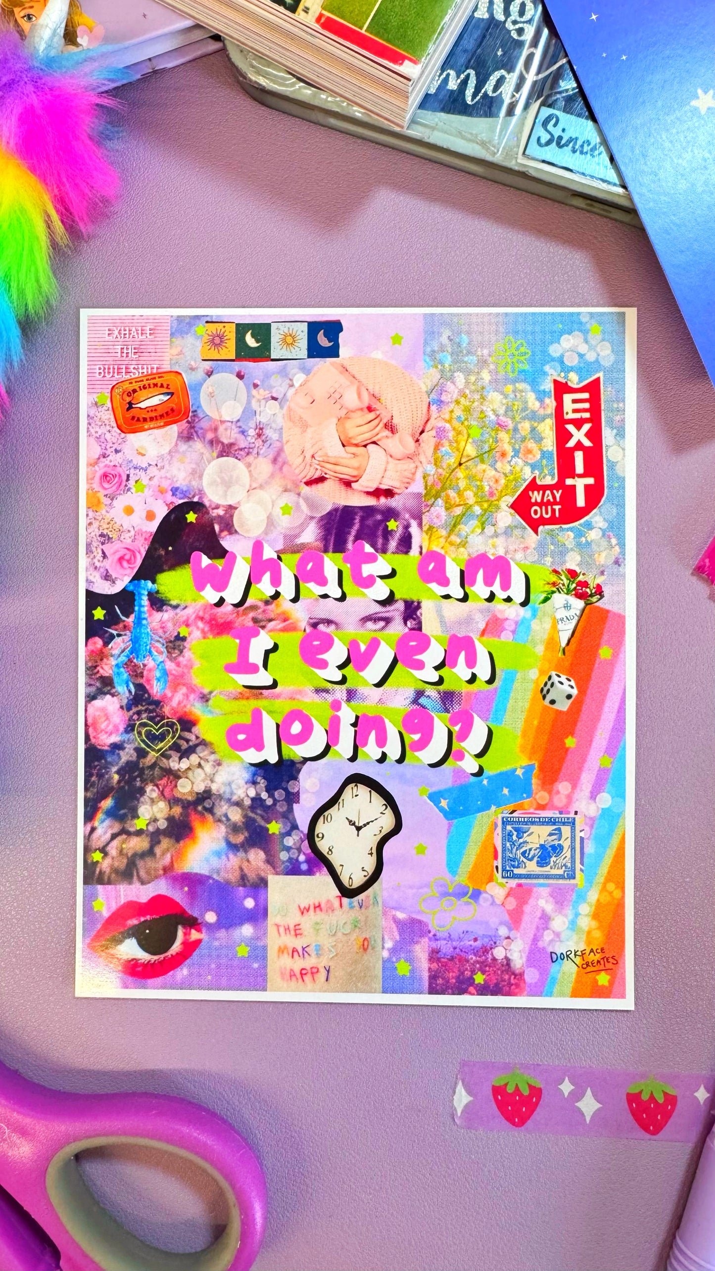 What Am I Even Doing Collage Print