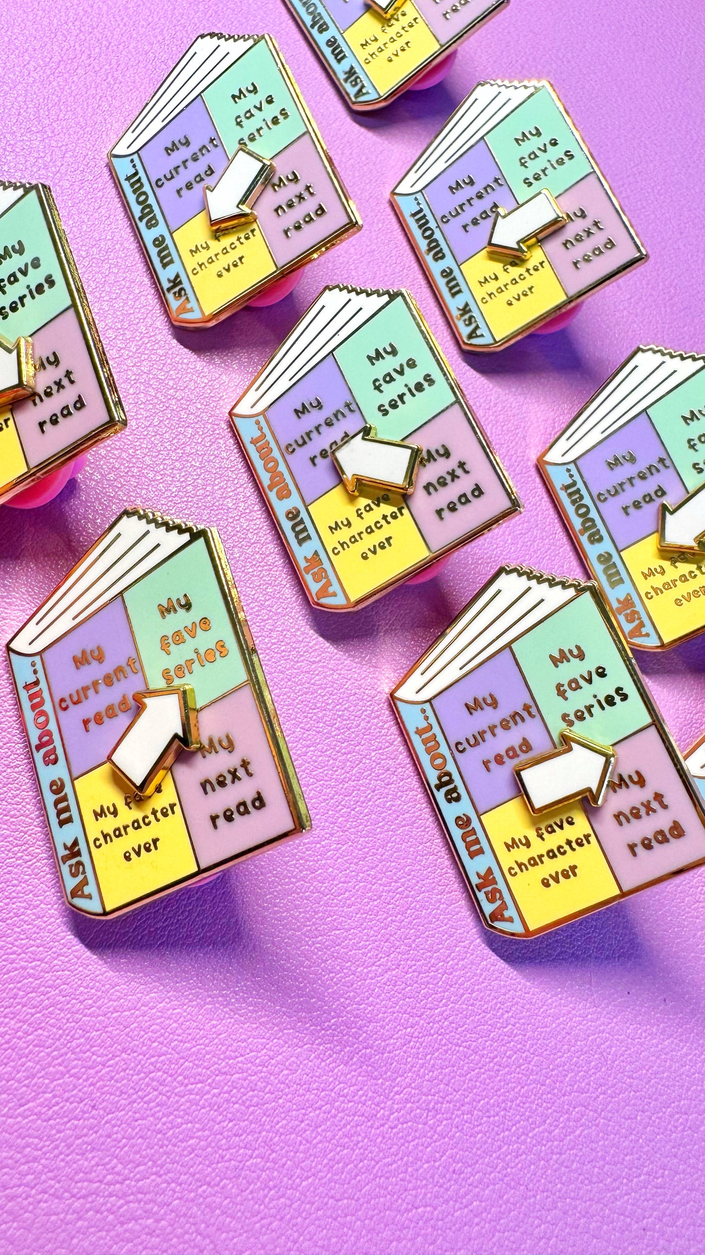 Spinning Book Enamel Pin