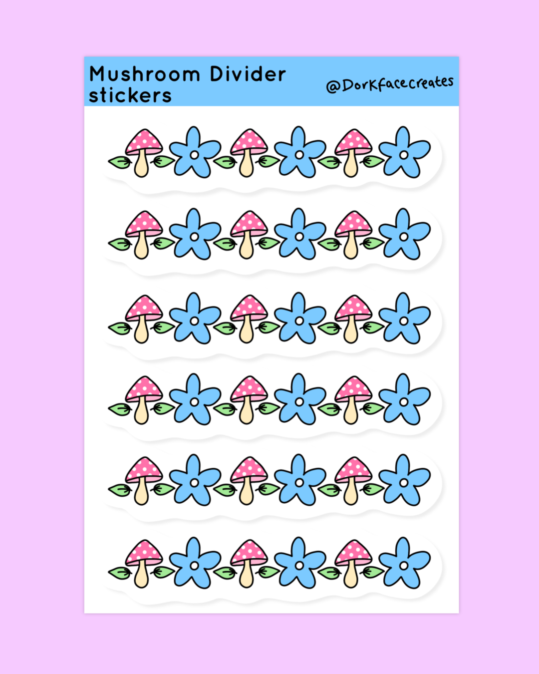 Mushroom Journal Divider Stickers