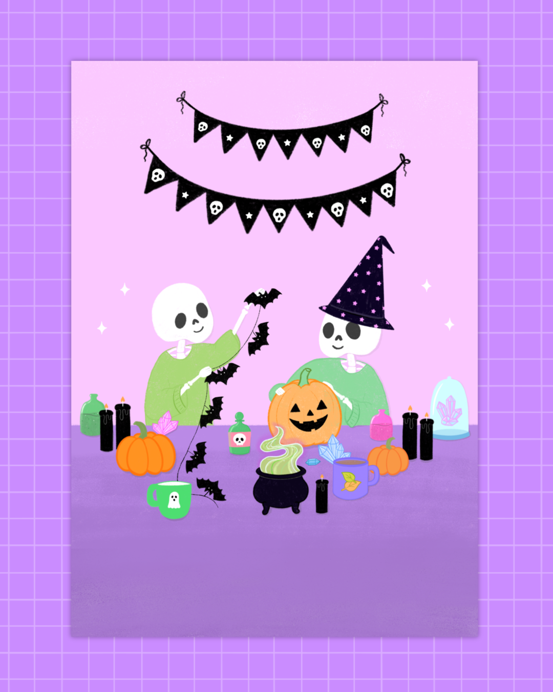 Skeleton Party Print