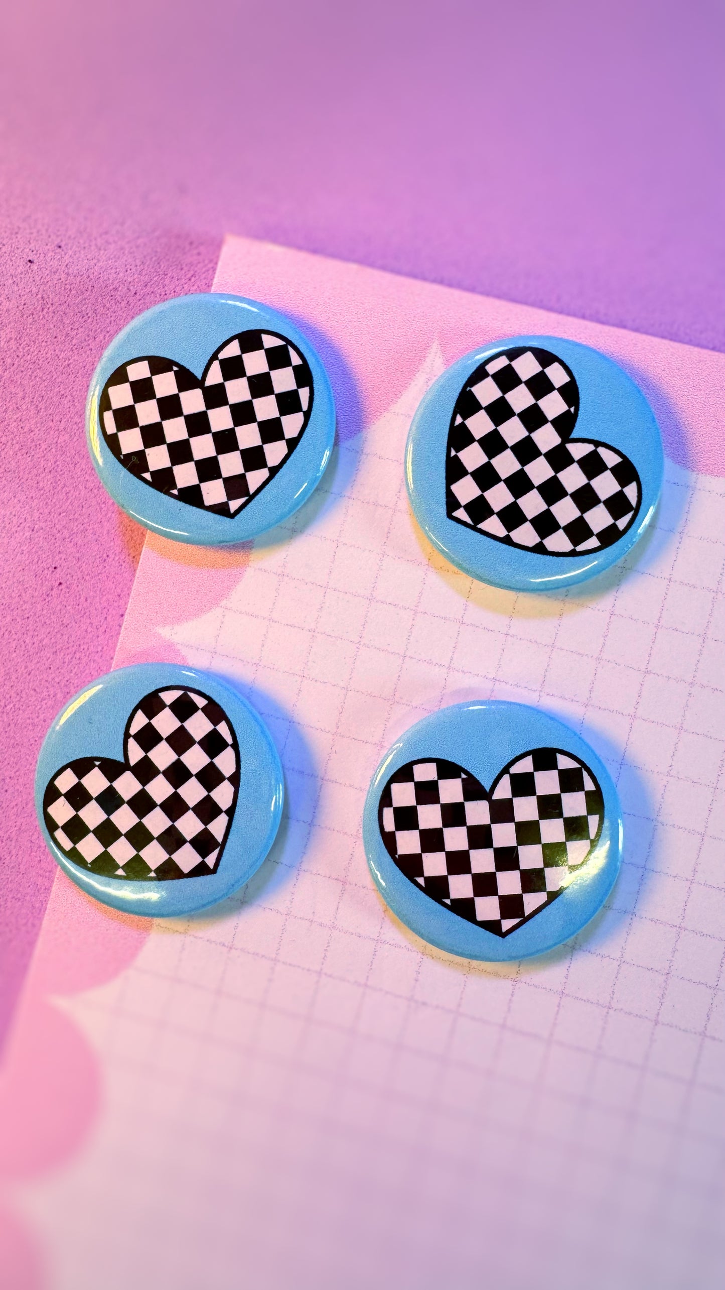 Checkered Heart Badge