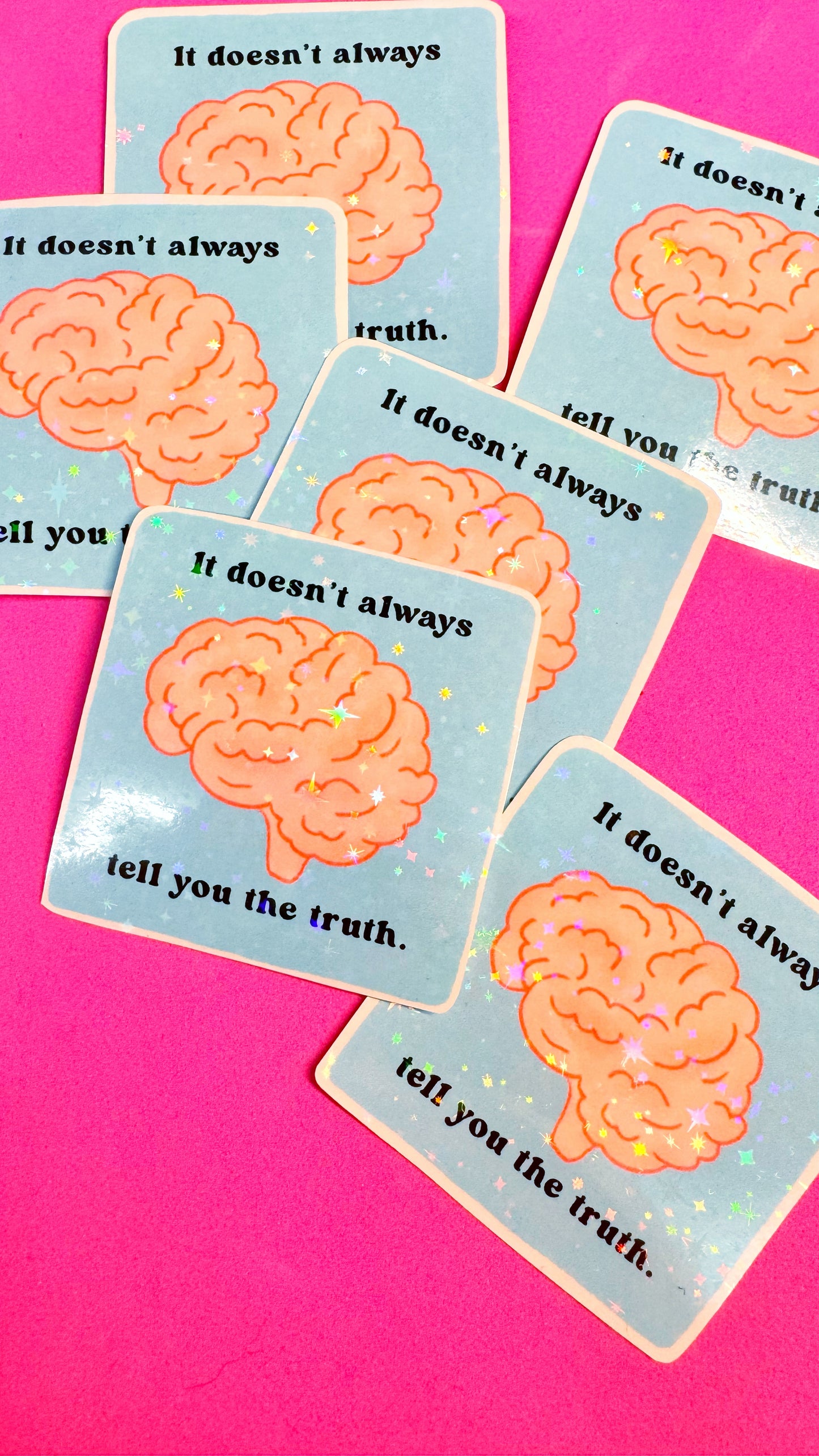 Brain Glitter Sticker