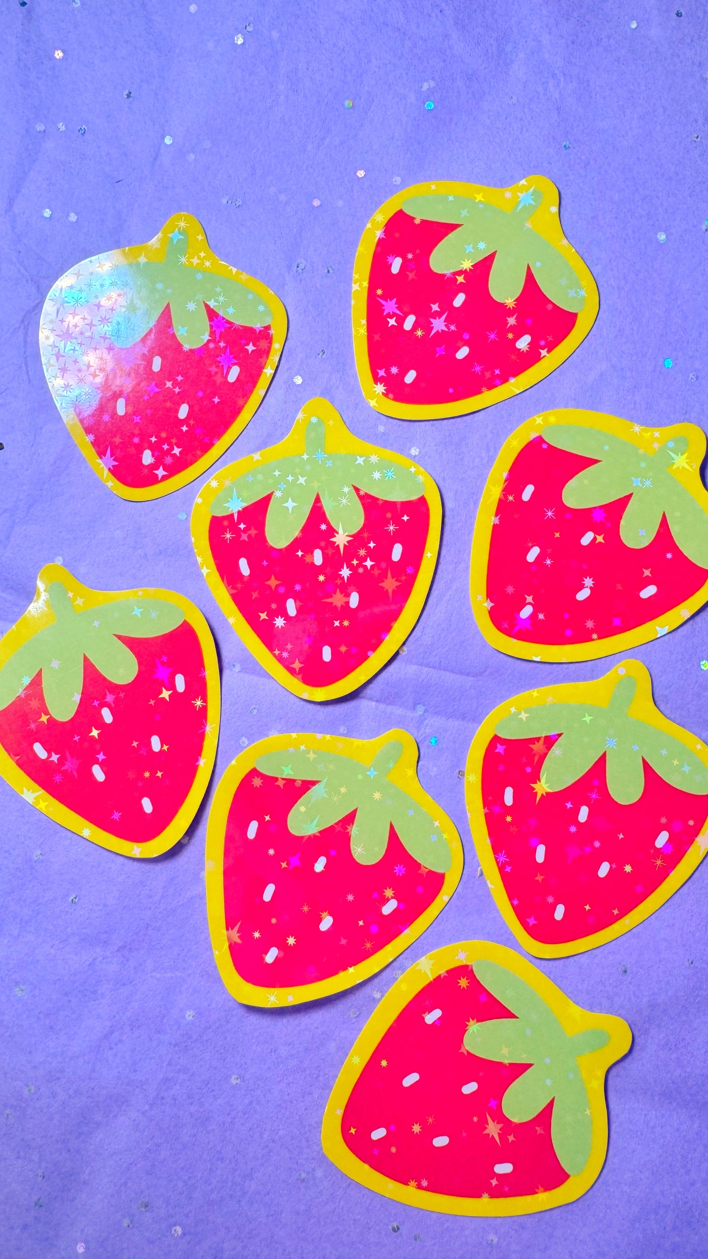 Strawb Glitter Sticker