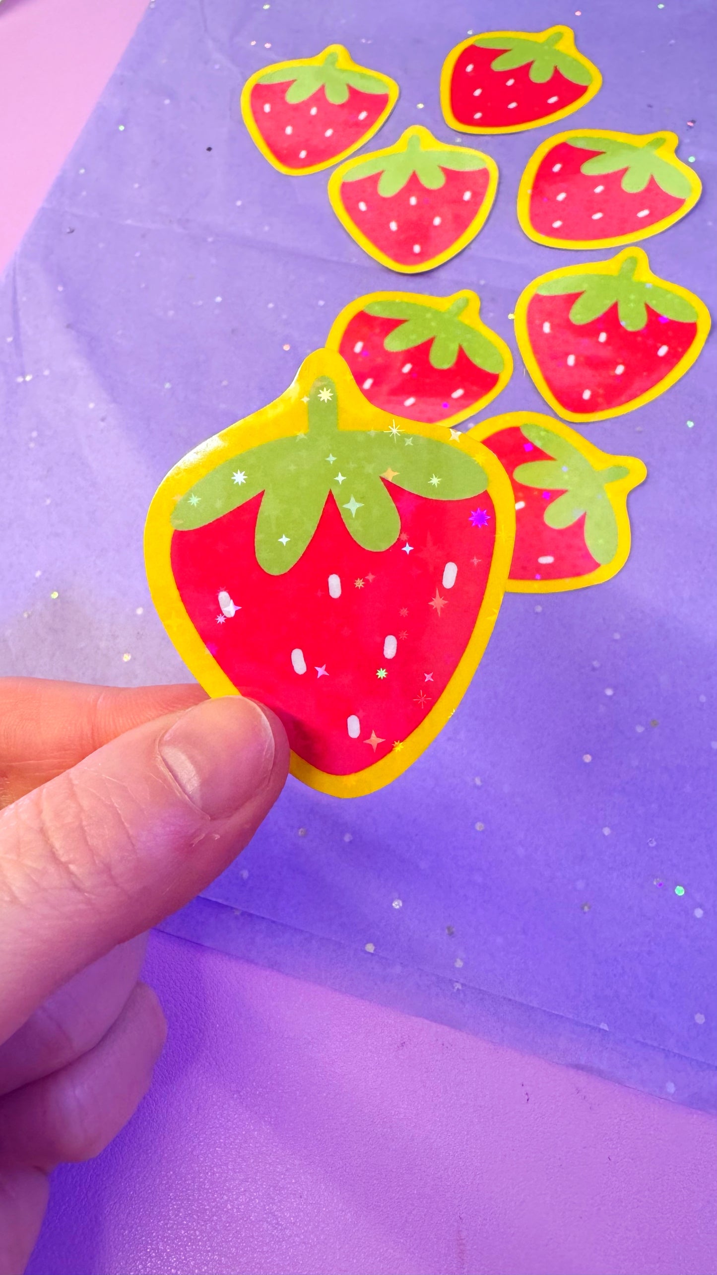 Strawb Glitter Sticker