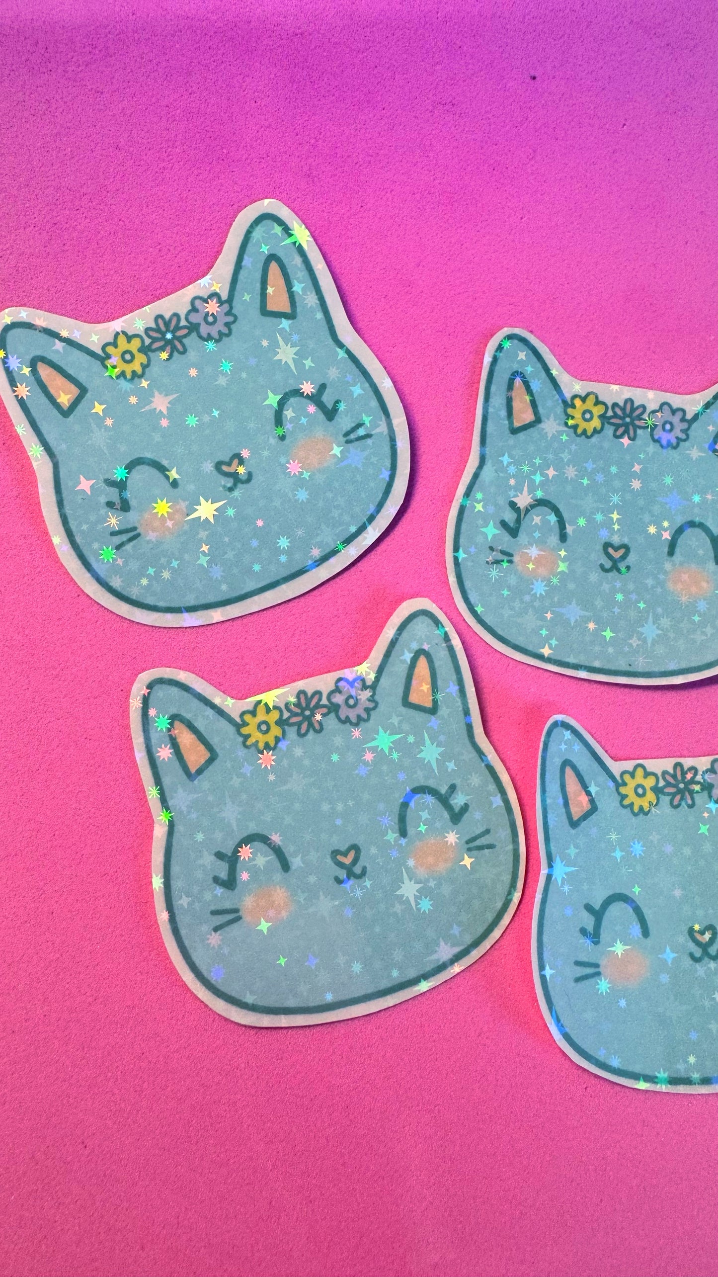 Glitter Cat Sticker