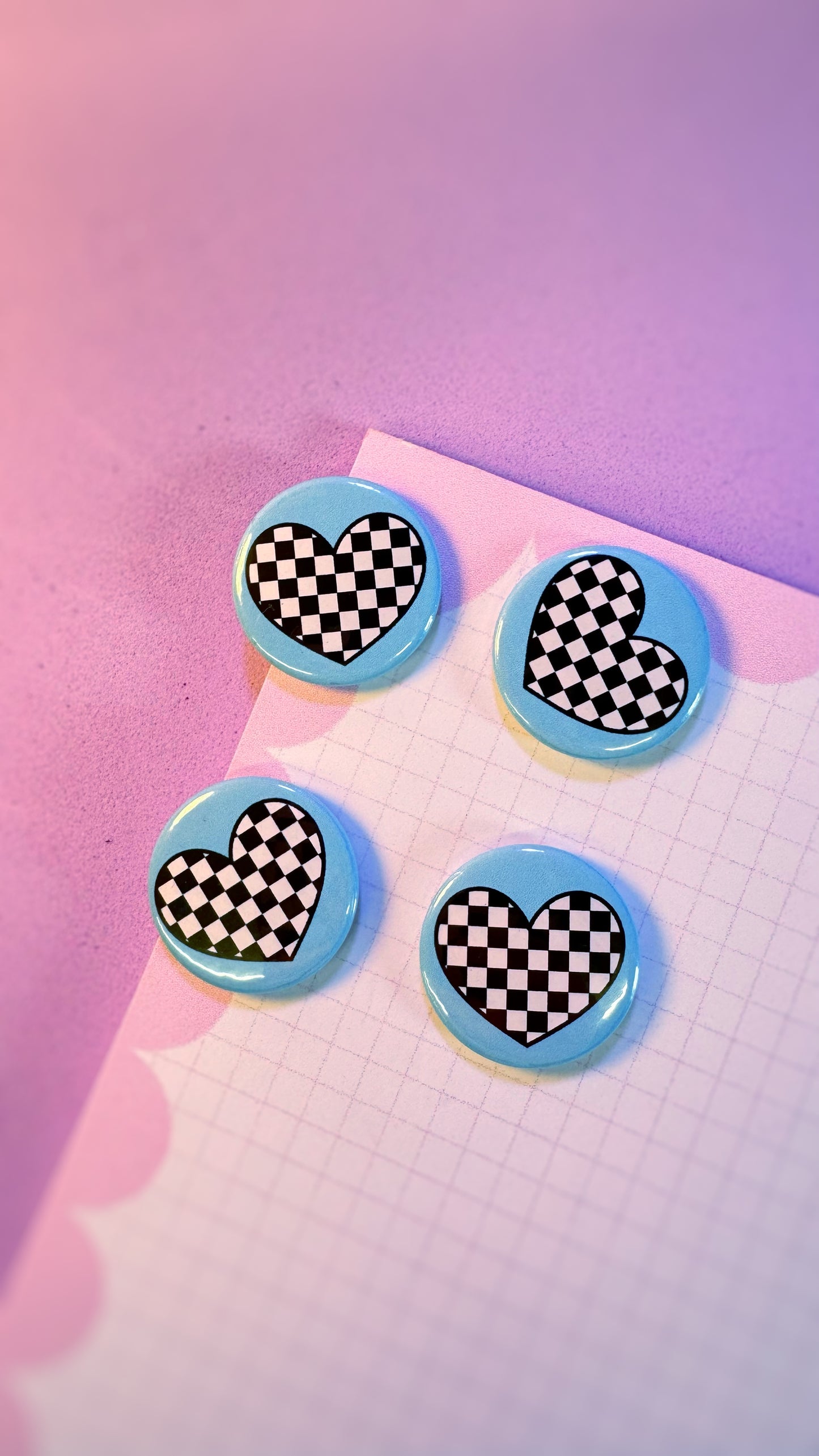 Checkered Heart Badge