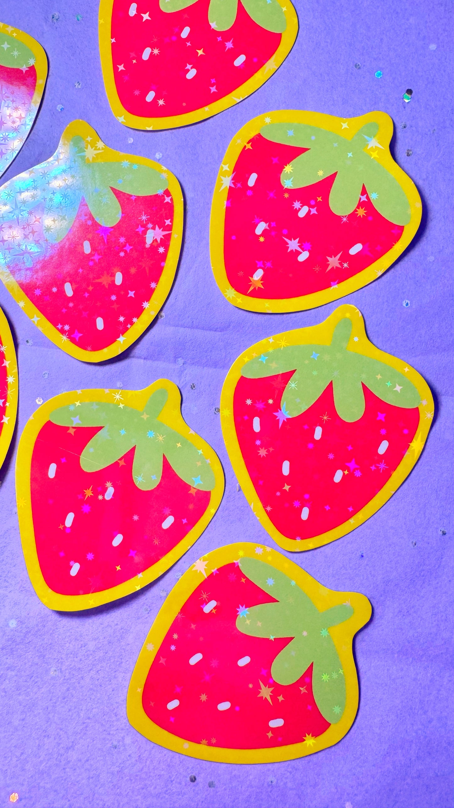 Strawb Glitter Sticker