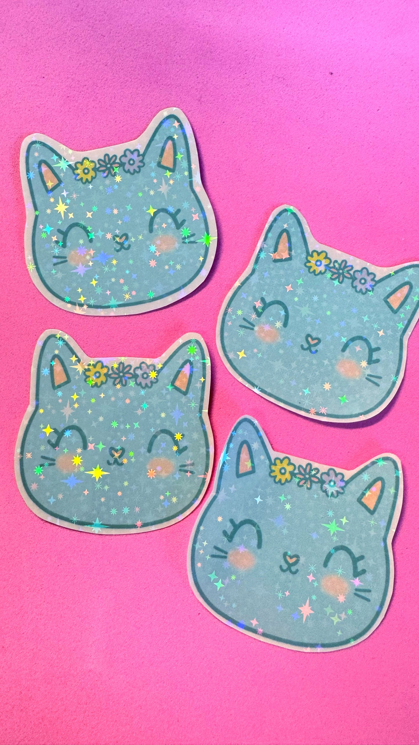 Glitter Cat Sticker