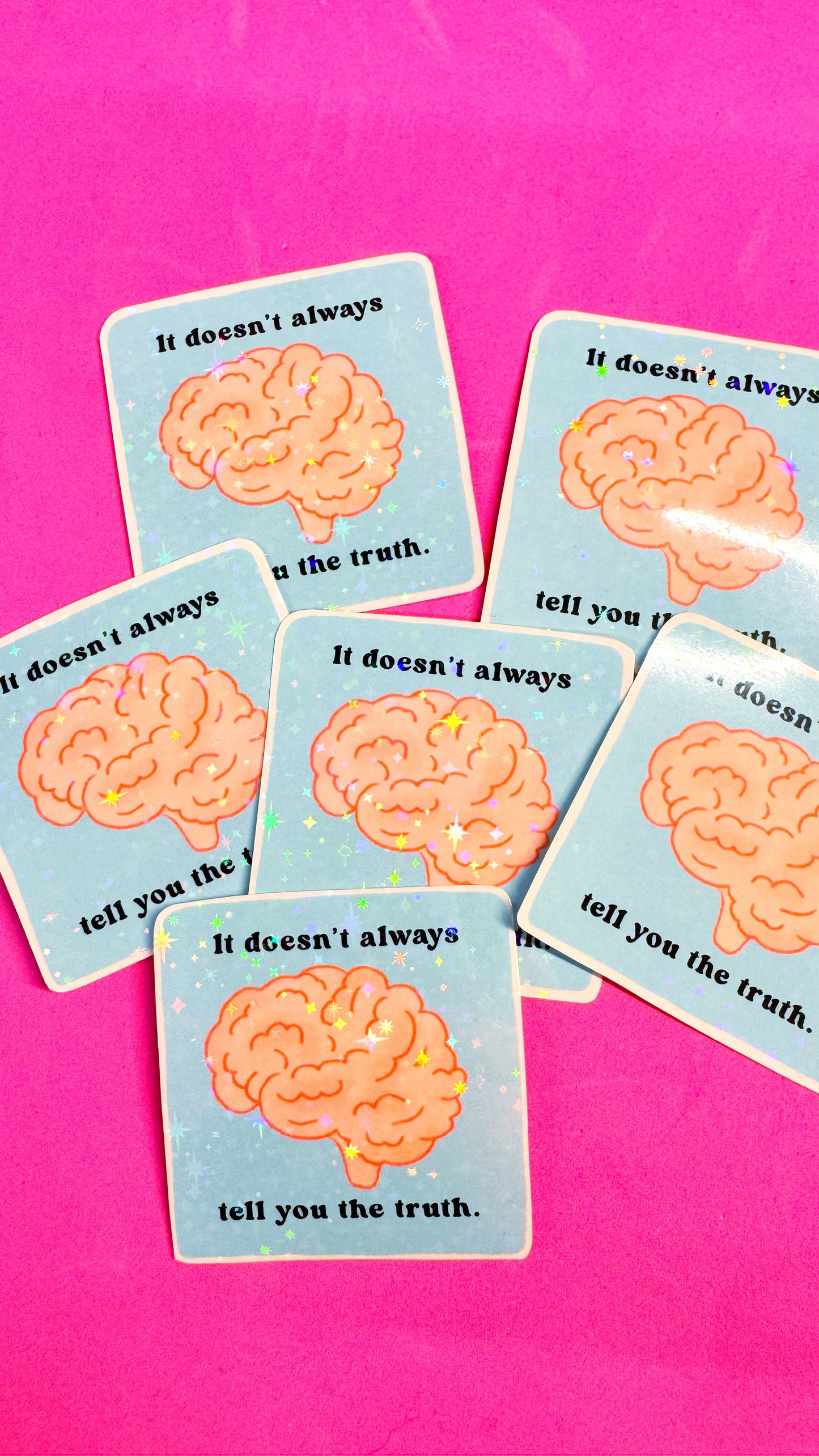 Brain Glitter Sticker