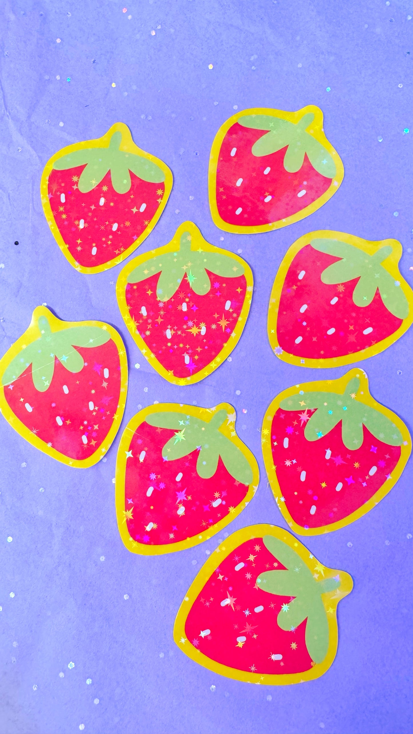 Strawb Glitter Sticker