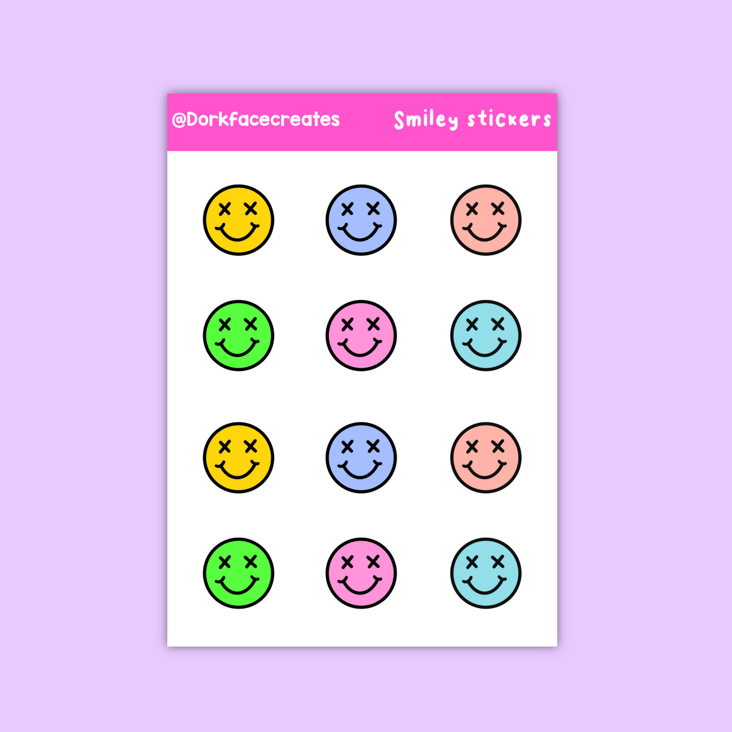 Smiley Sticker Sheet