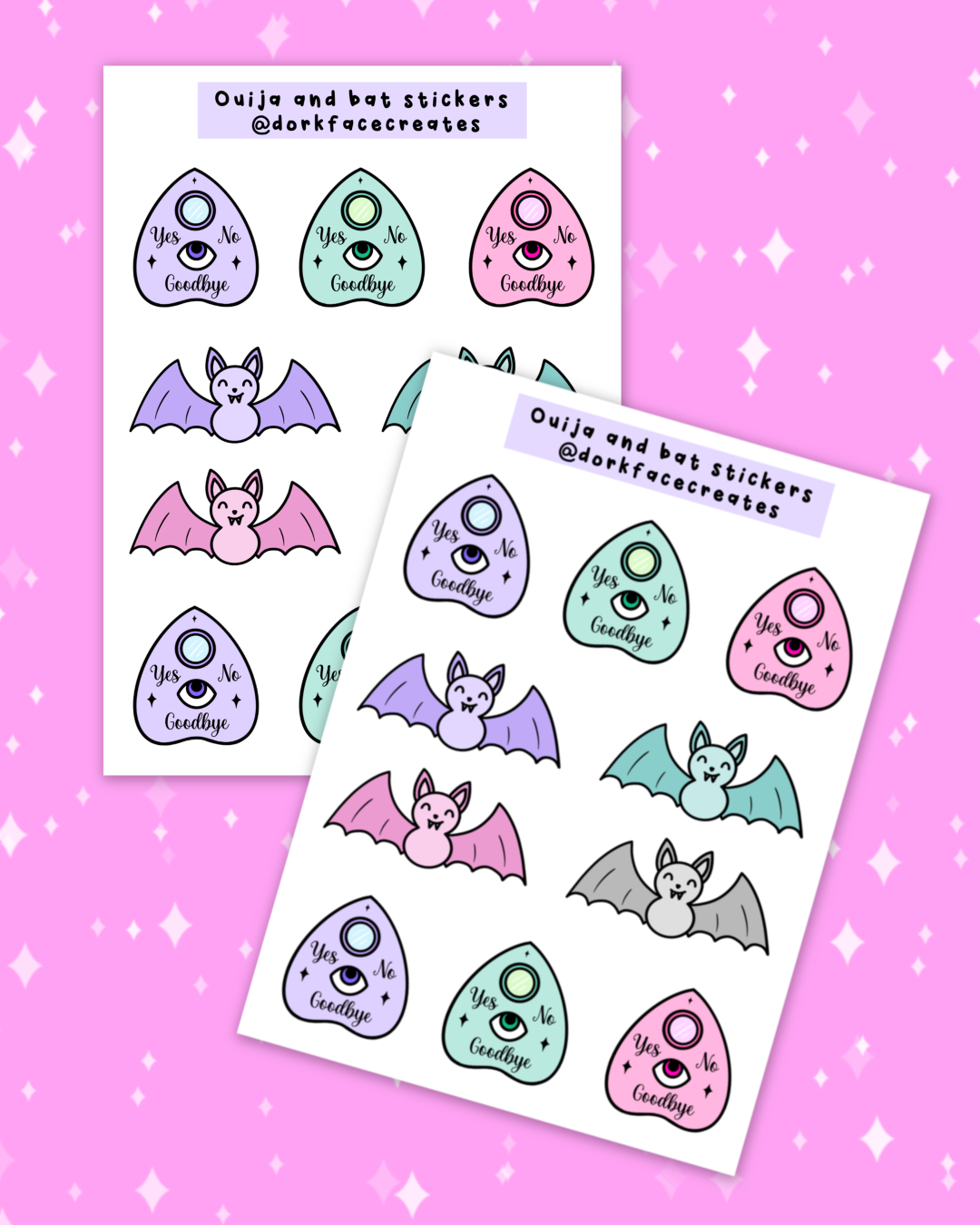 Ouija & Bat Stickers