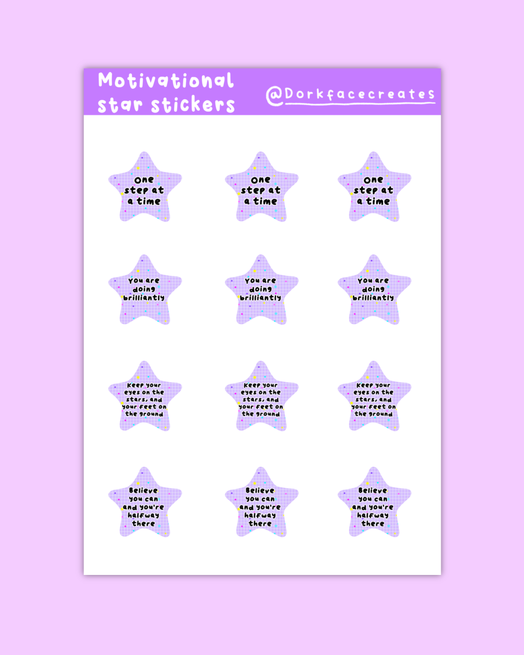 Motivational Star Stickers