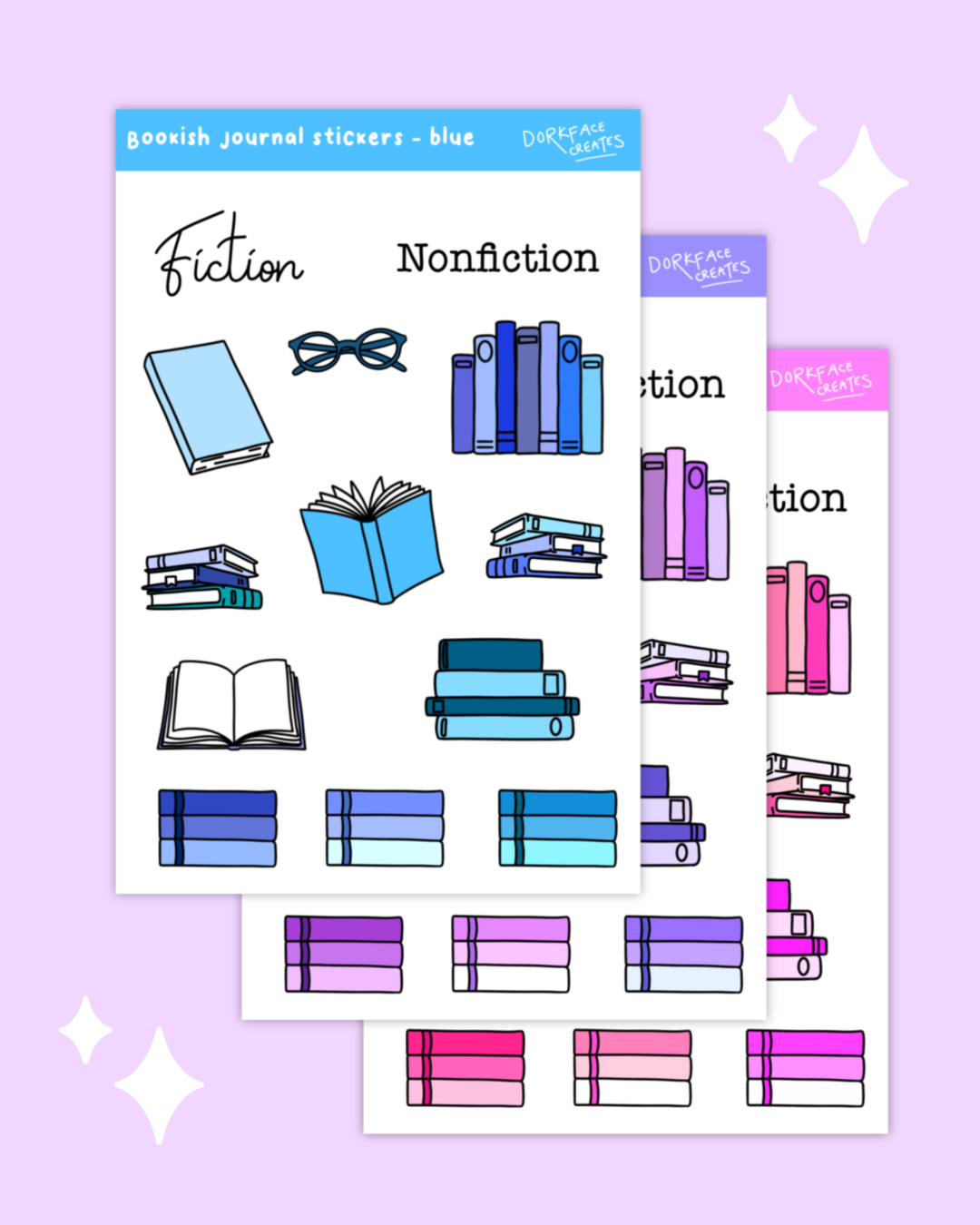 Bookish Journal Stickers - 3 Colours