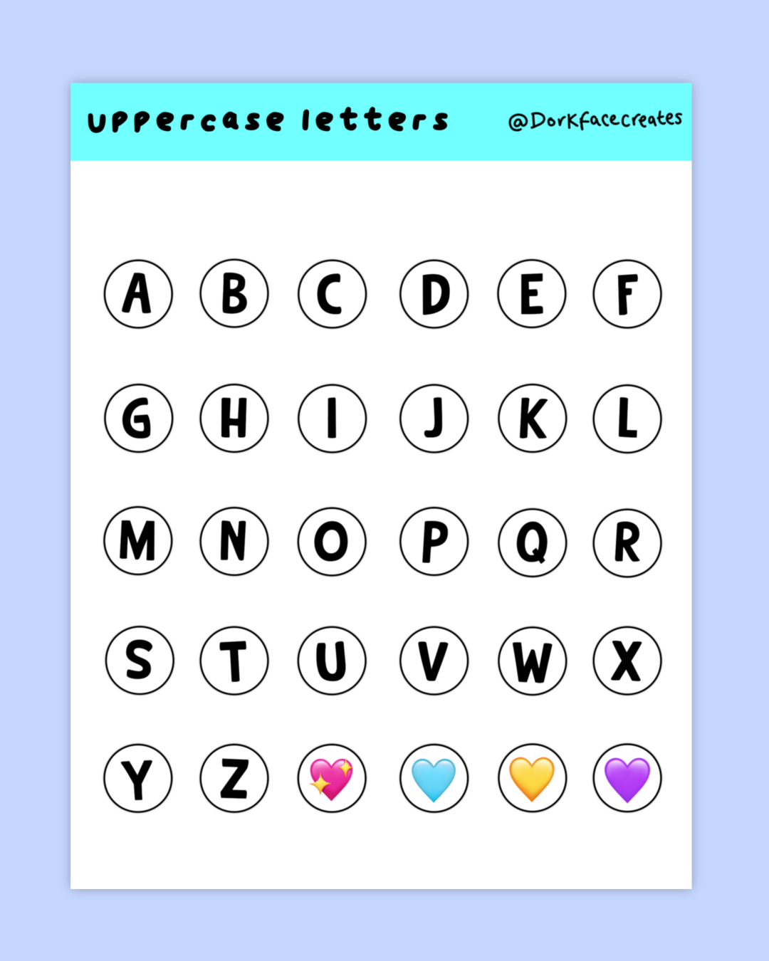 Letter Sticker Sheets
