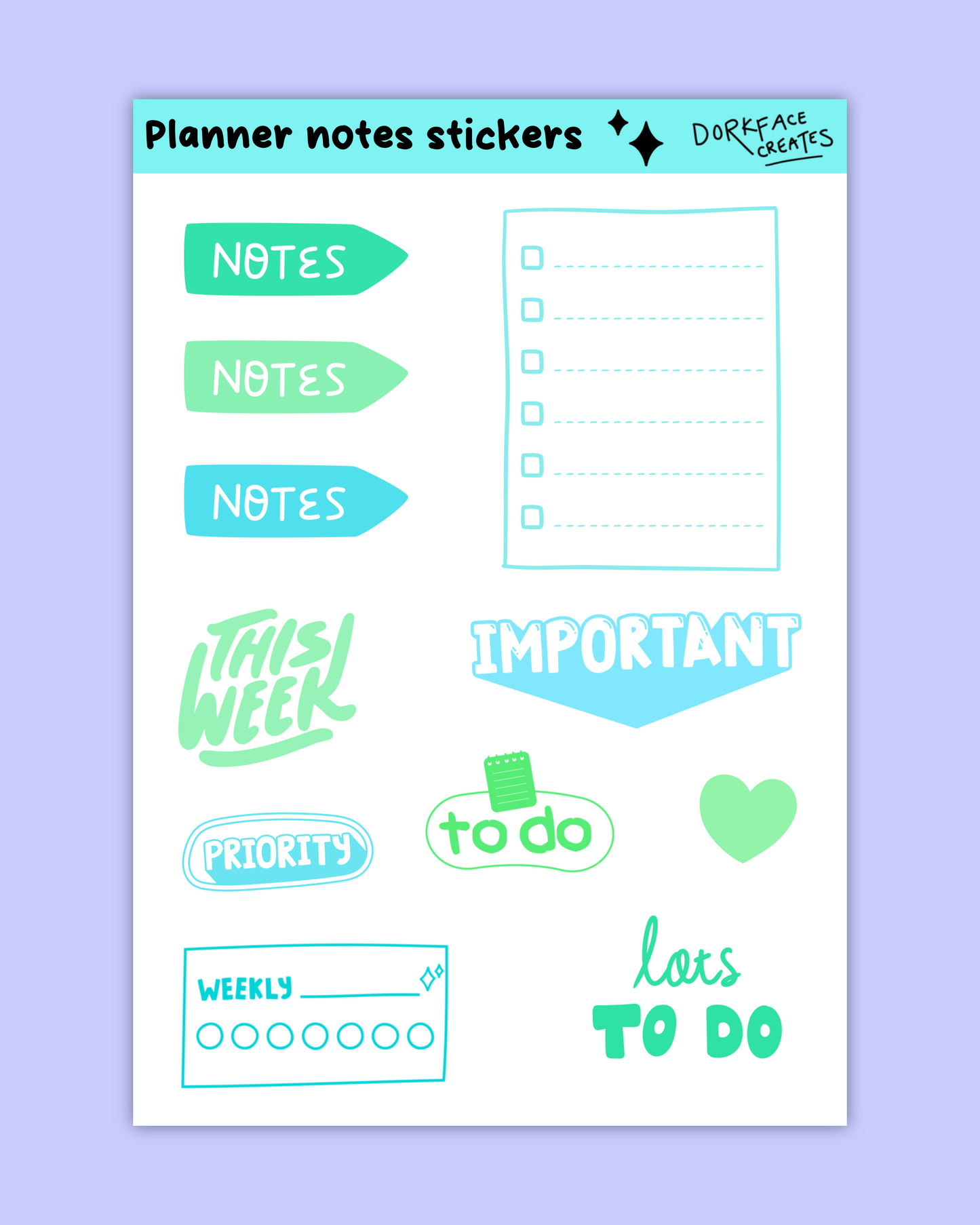 Planner Notes Stickers