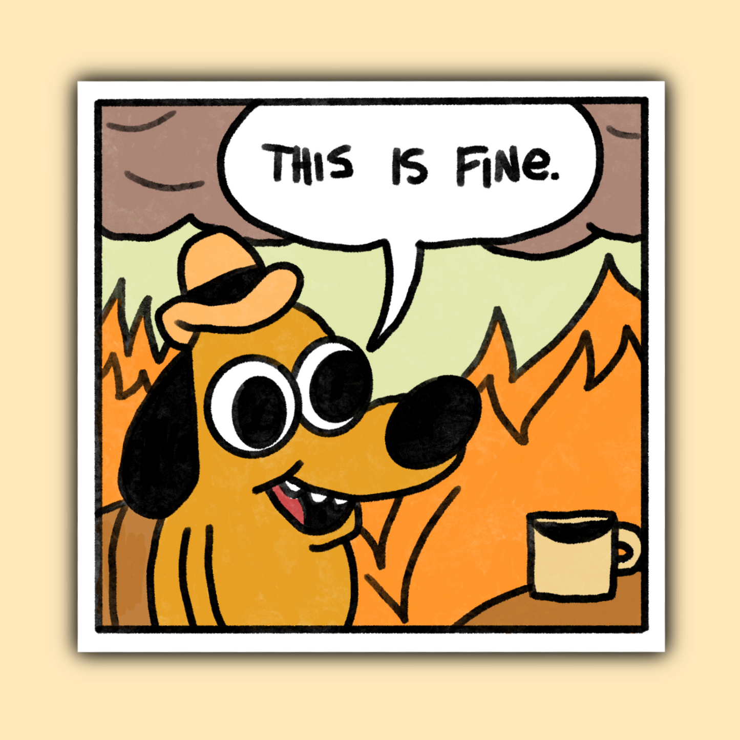 This Is Fine Vinyl Sticker