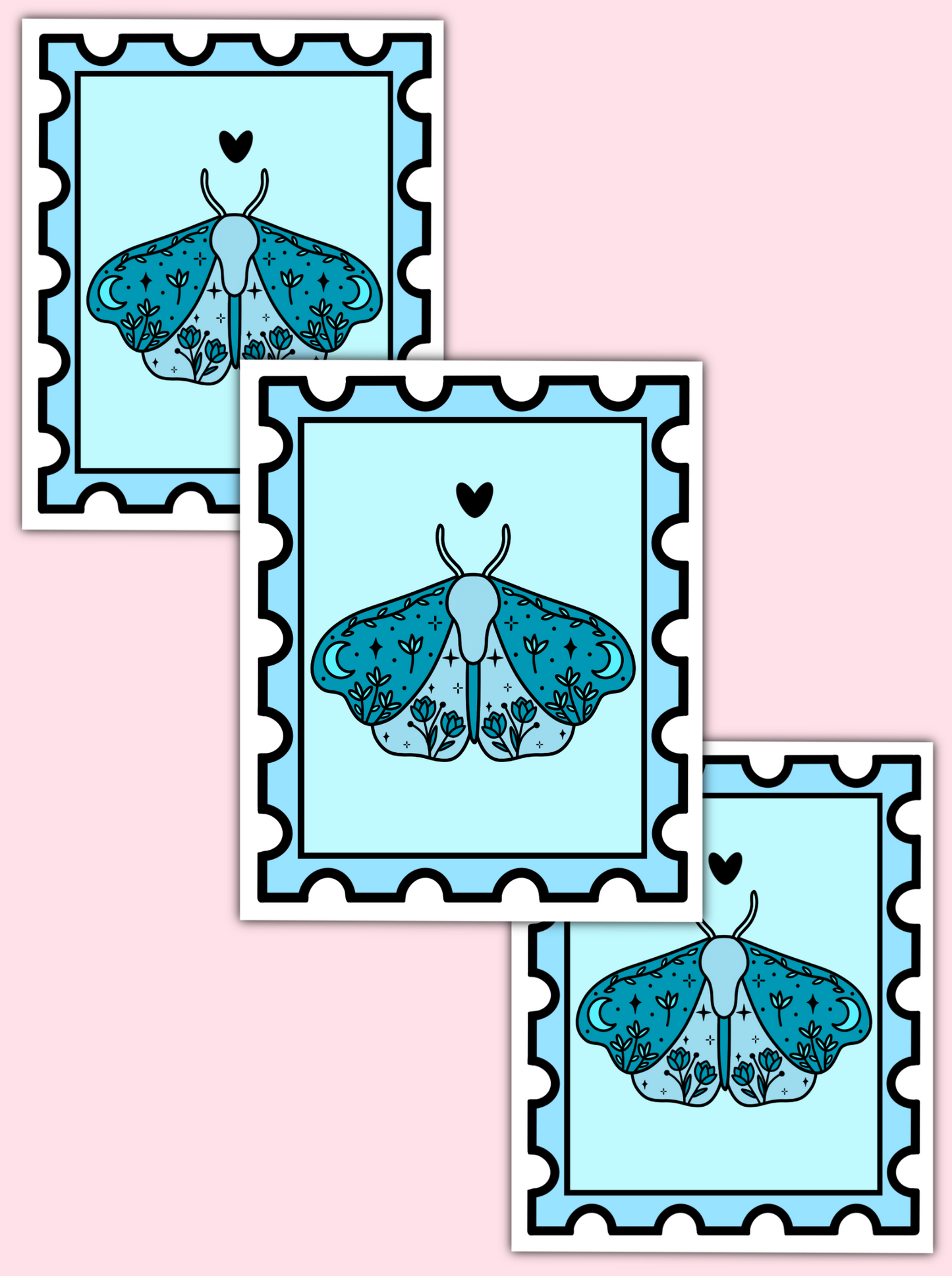 Moth Stamp Stickers