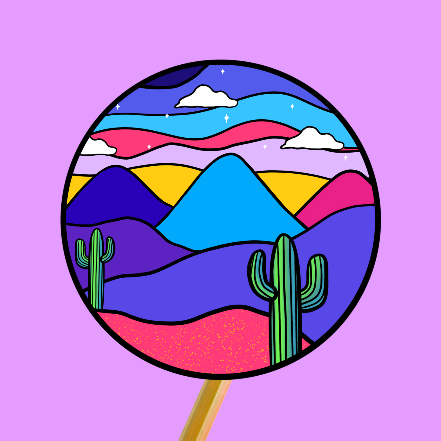 Colourful Desert Vinyl Sticker