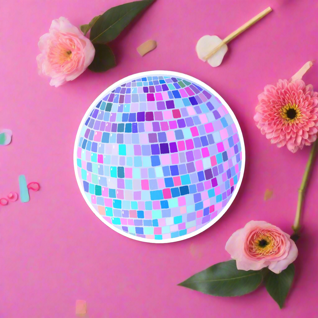 Mirrorball Glitter Sticker