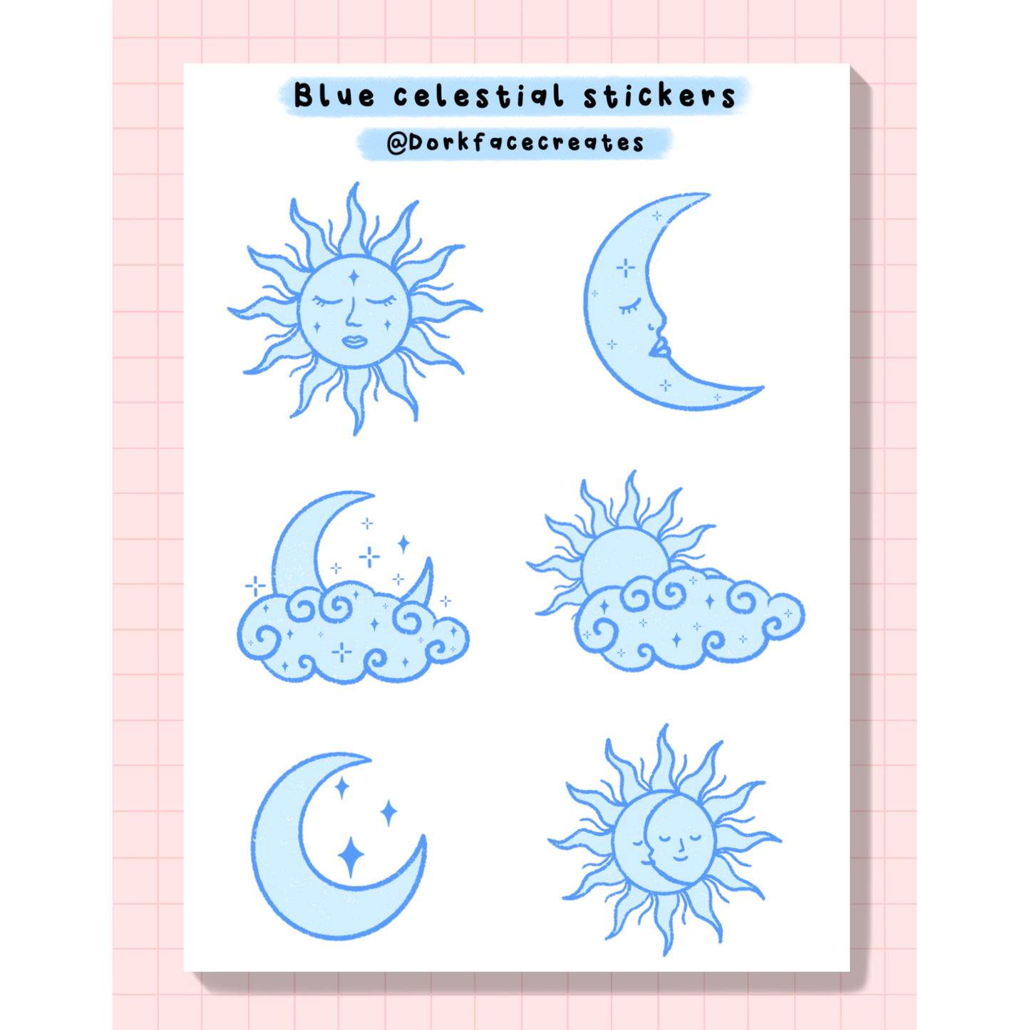 Blue Celestial Stickers