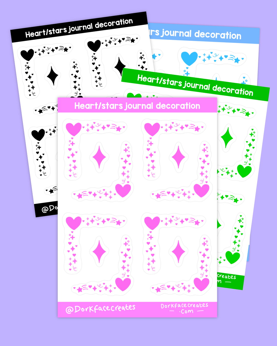 Hearts/Stars Journal Corner Decoration Stickers