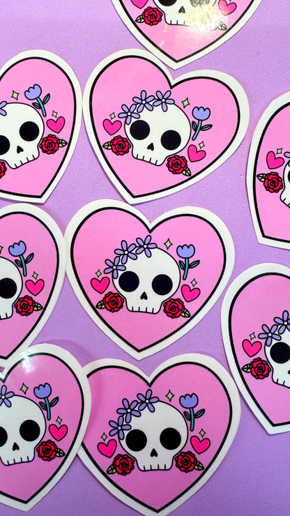 Skull Heart Sticker