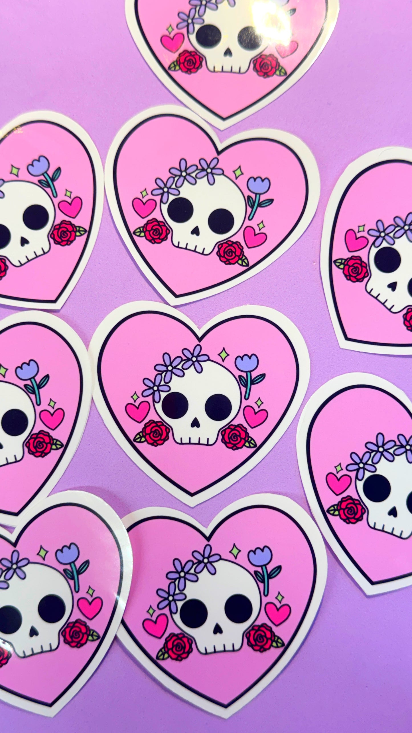Skull Heart Sticker