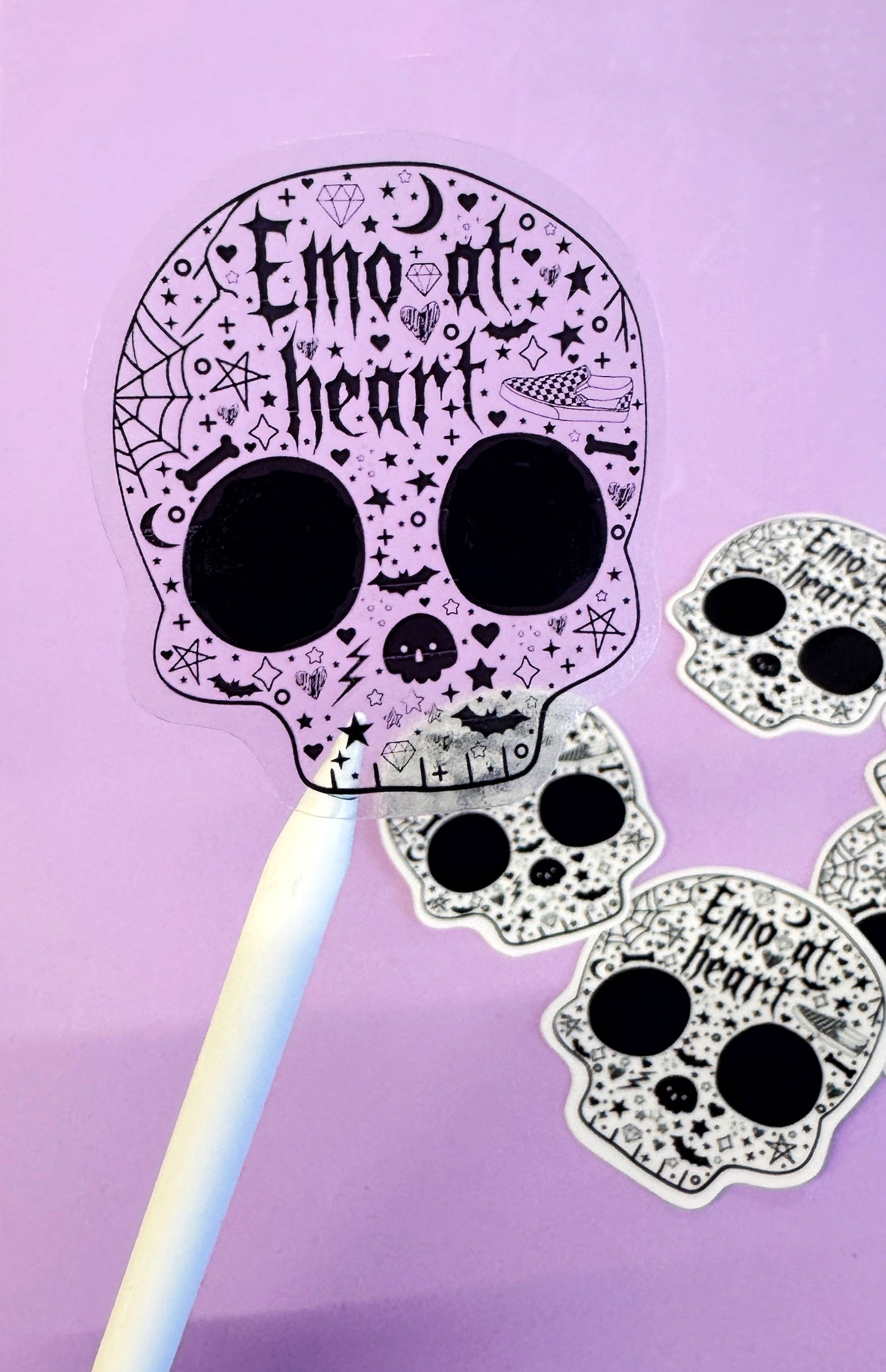 Transparent Emo At Heart Sticker