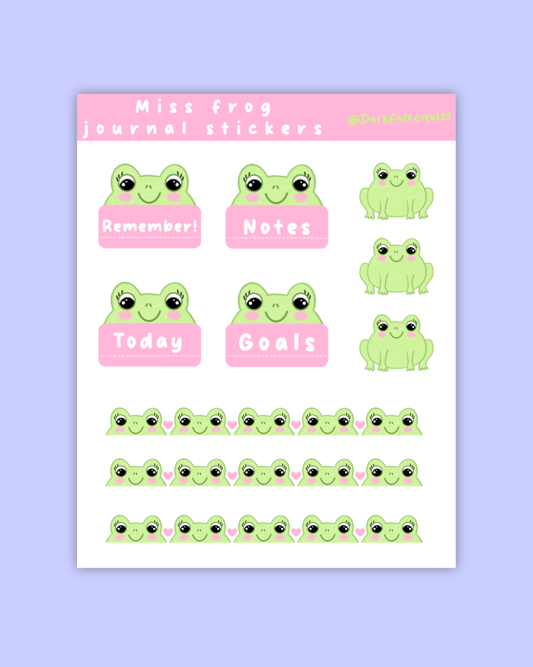 Miss Frog Journal Stickers