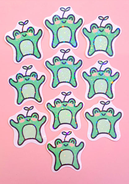 Glitter Frog Sticker