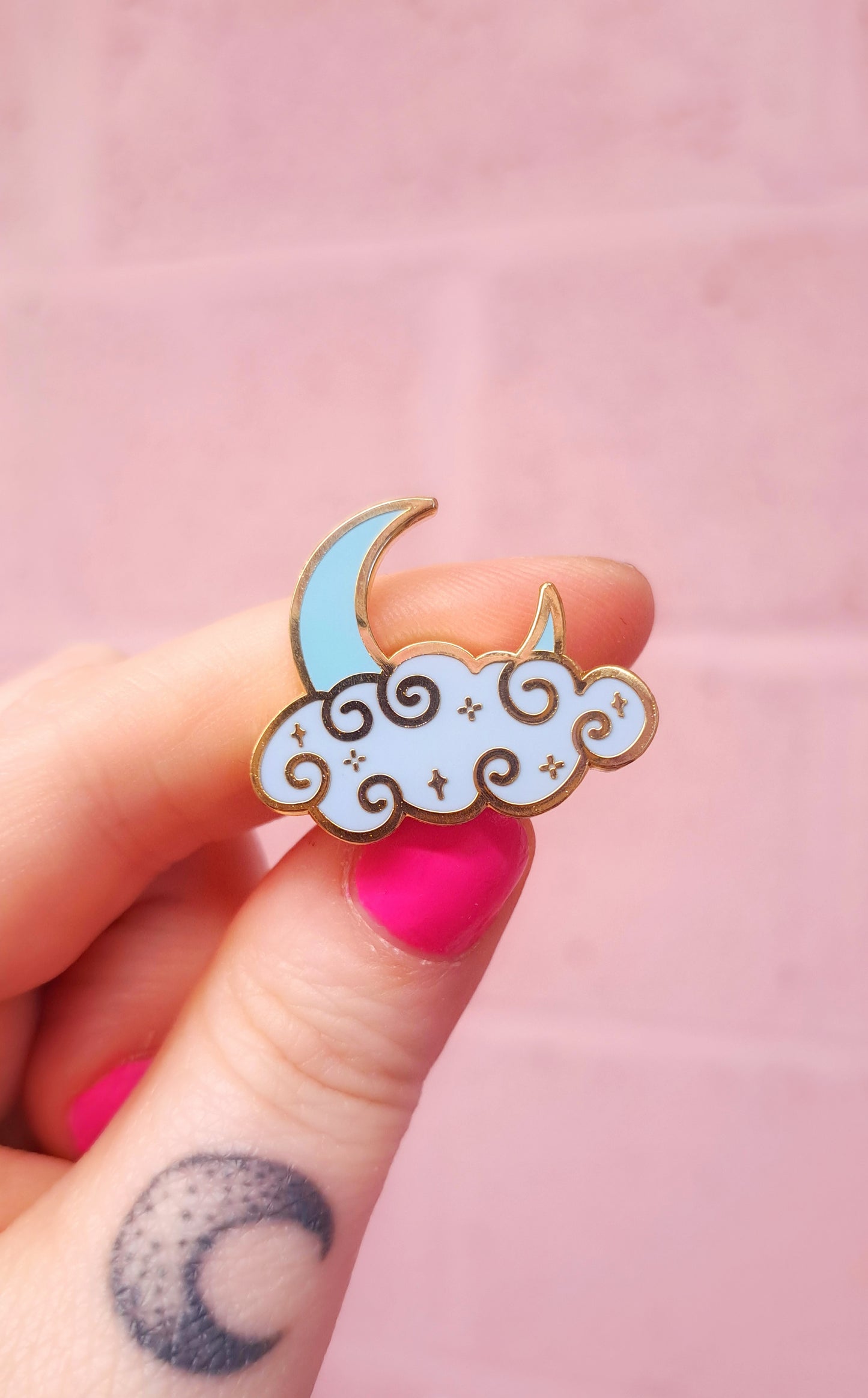 Moon in Clouds Pin