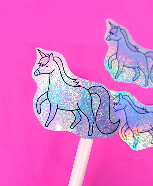 Holographic Glitter Unicorn Sticker