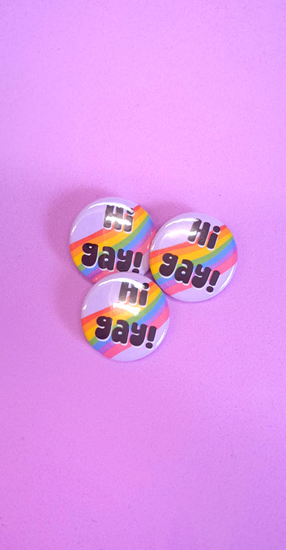 Mini Hi Gay Badge