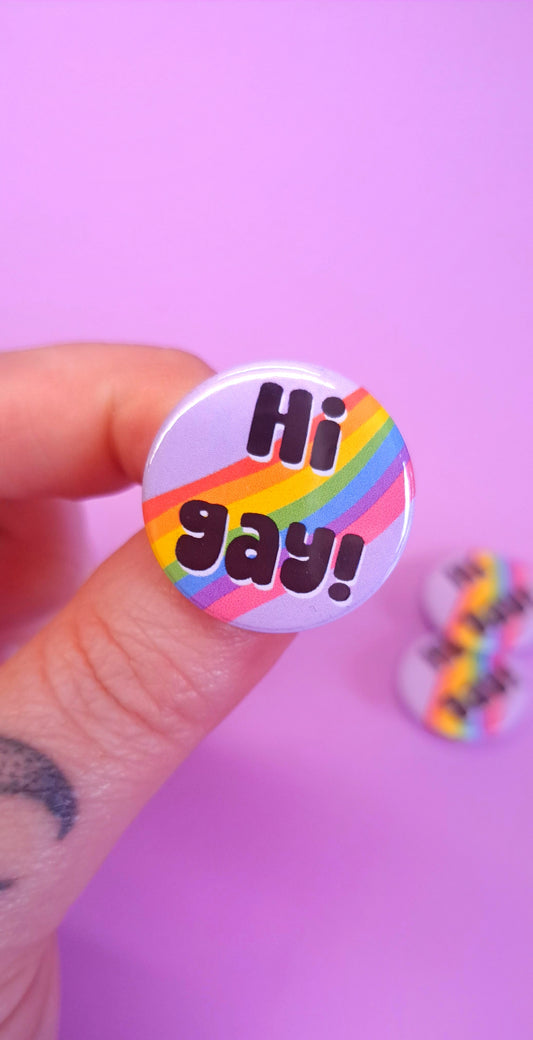 Mini Hi Gay Badge