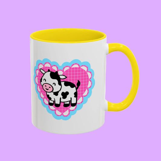 Cute Cow Heart Accent Coffee Mug