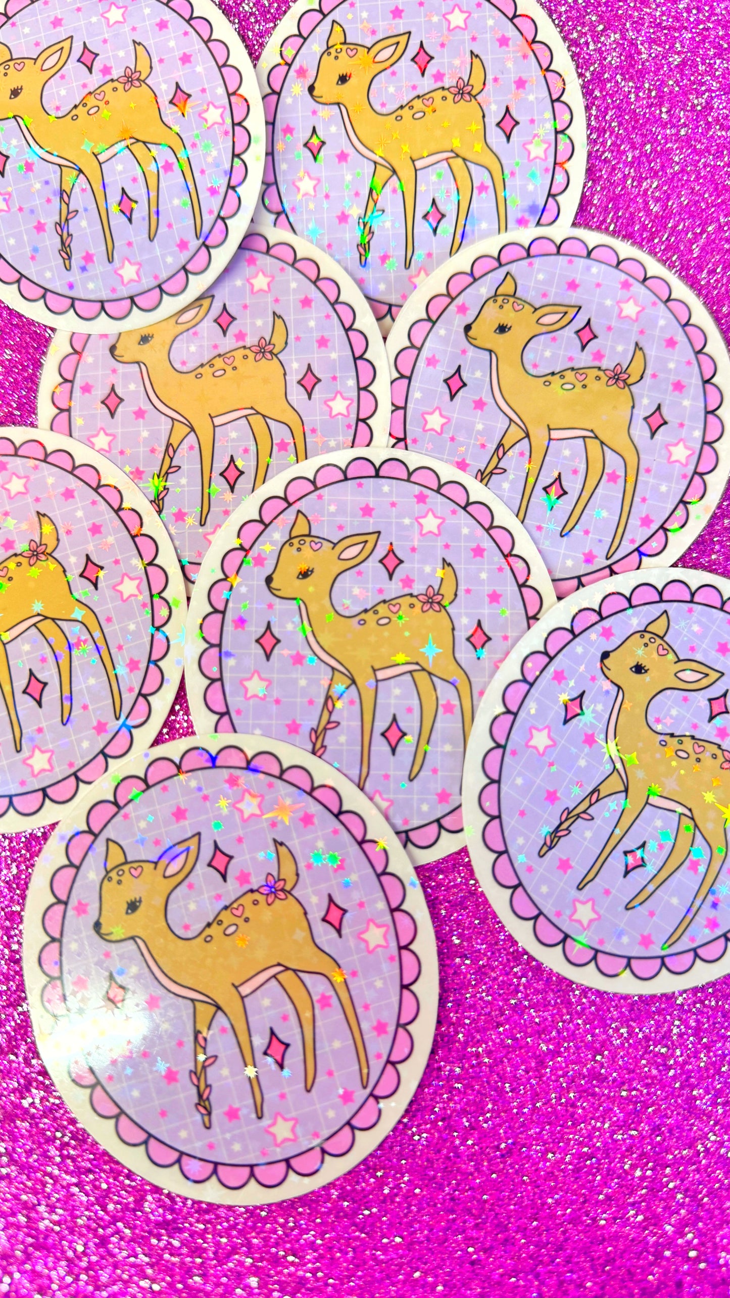 Fawn Glitter Sticker